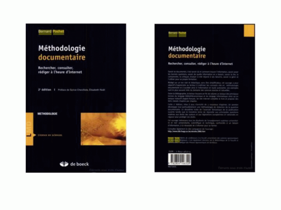 Première et quatrième de couverture de l'ouvrage « Méthodologie documentaire »